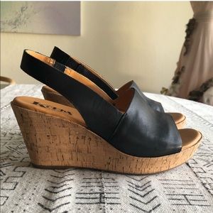 Korks by Kork Ease leather platform wedge sandal